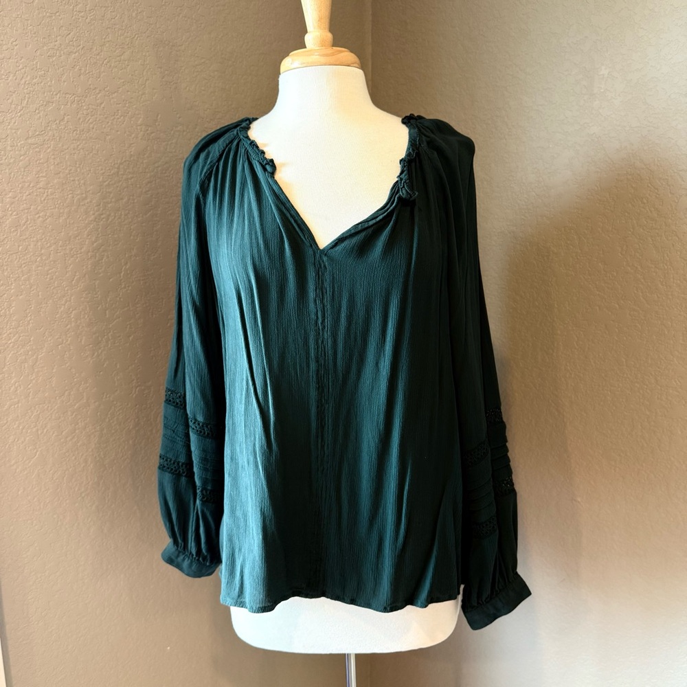 Knox Rose Dark Green Blouse Large